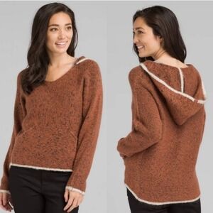 prAna Outdoor Hoodie Boucle Rust Sweater XL in an Acrylic Blend